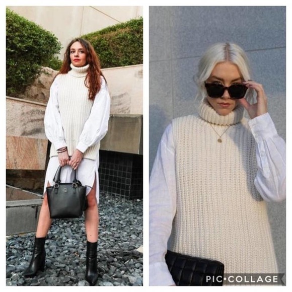 H&M Sweaters - H&M Blogger Favorite Cream Ribbed Knit Vest S